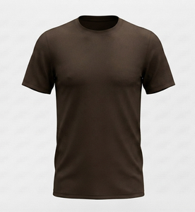 Men's Brown Short Sleeve Crew Neck <b>T</b>-<b>Shirt</b> Regular Fit 100% <b>Polyester</b> Solid Color All Seasons Breathable - Product Image 1