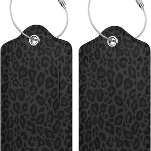 Étiquettes de bagages en cuir PU avec étiquettes nominatives et d'adresse pour la confidentialité et boucle en acier, accessoire de voyage pour femmes et hommes - Product Image 3