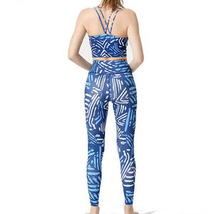 Conjunto de Yoga Cómodo para Mujer, Ligero, Sin Mangas, Corto, Ajustado, de 2 Piezas, Transpirable, Ecológico, Antibacterial, Ropa de Gimnasio - Product Image 3