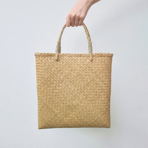 Sac de courses réutilisable en jonc de mer, prix compétitif, sacs luxueux faits à la main, livraison mondiale - Product Image 1
