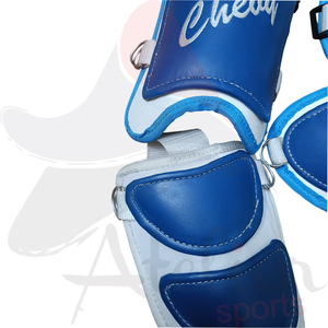 Chevy Baseball Elbow And <b>Knee</b> <b>Protectors</b> Blue PU Shock Absorption Universal Unisex Buckle Closure All Seasons Protection Gear - Product Image 2