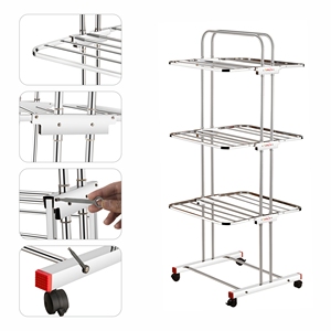 Séchoir à linge pliable multifonctionnel, support de séchage portable pour intérieur et extérieur, organisateur de vêtements, gain de place, rangement domestique - Product Image 6
