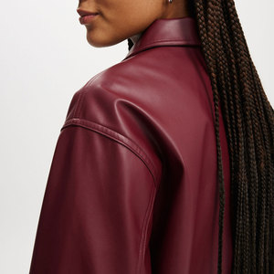 High Quality <b>Genuine</b> <b>Leather</b> <b>Jacket</b> for Women Autumn/Winter Customized Waterproof Breathable New Fashion Wholesale Price Online - Product Image 4