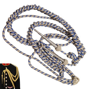 Aiguillette de Mylar al por mayor de Malasia, cordón de hombro de Mylar plateado y azul - Product Image 1