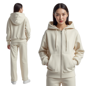 Conjunto Deportivo Unisex con Sudadera con Capucha y Cremallera, Pantalones Cargo, Diseño a Cuadros, Ligero, Poliéster/Algodón, Anti-Pilling, Otoño - Product Image 2