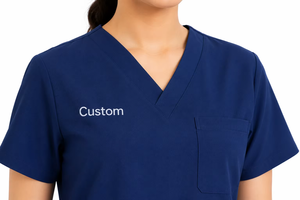 Wholesale Women Medical <b>Scrub</b> Set Short Sleeve Nursing Uniform Custom Logo <b>Scrub</b> <b>Top</b> Cargo Pants Healthcare Workwear - Product Image 6
