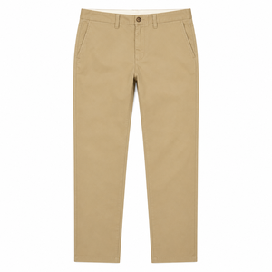 Pantalon Chino Extensible Écologique pour Homme, Coupe Droite, Devant Plat, Taille Moyenne, Respirant, Décontracté, en Coton, Fermeture Éclair, OEM ODM - Product Image 2