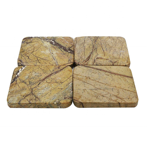 Wholesale Price Custom Size Marble <b>Coaster</b> Set Eco-Friendly Stone <b>Ceramic</b> and Leather Placemat Tray for Kitchen Table Use - Product Image 4