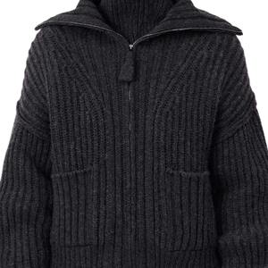 Pull col V personnalisé pour femme, nouvelle collection hiver, qualité professionnelle, en stock, tricot ample, style business décontracté, 220g, manches longues - Product Image 6