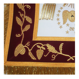 Ensemble de tablier, collier et gants pour maîtres maçons de la franc-maçonnerie |   Réglementation anglaise des insignes maçonniques - Product Image 3