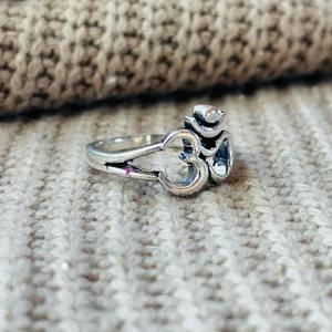 Bague Bohème Om en Laiton Plaqué Argent, Symbole Religieux Hindou, pour Homme, Certifiée par un tiers, Œil d'Argent, Vente en Gros - Product Image 5