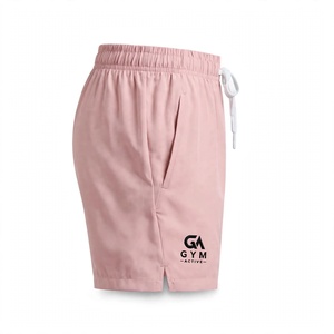 GYM Active <b>Men's</b> <b>Pink</b> Polyester <b>Shorts</b> With Drawstring Waist And Pockets Solid Color Casual Sport <b>Shorts</b> For Unisex - Product Image 1