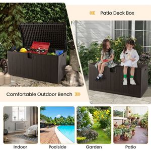 Contenitore da Esterno per Patio da 130 Galloni con Coperchio Bloccabile per Tutte le Condizioni Atmosferiche - Product Image 6