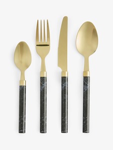 Luxury Dining Flatware <b>Set</b> Cutlery With <b>Marble</b> Handle Stainless Steel Spoon Fork Knife <b>Set</b> Stylish Tableware Collection - Product Image 6