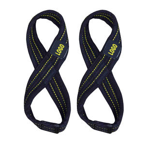 Correas de Levantamiento de Pesas en Forma de 8, de Algodón Azul y Neopreno Ecológico, Ajustables, Antideslizantes, para Entrenamiento en Gimnasio, Resistentes - Product Image 2