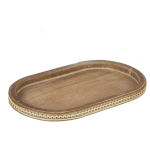 Plateau ovale en bois de manguier service rustique fabriqué à la main pour café thé gâteau Snack idéal pour la cuisine salle à manger ou la maison salon décor utilisation - Product Image 2