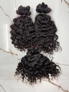 มัดผมอินเดียแบบชาวพม่าผมหยิกแบบดิบพรีเมียมผมมนุษย์สีดำธรรมชาติ - Product Image 4