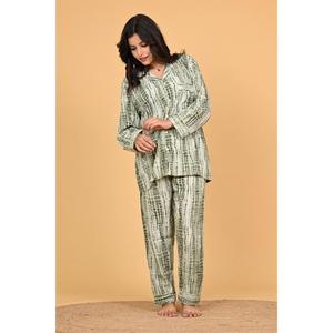 Ensemble de pyjama en crêpe poly pour femmes, imprimé, été, automne, printemps, manches longues, confortable, doux, respirant, vêtements de nuit - Product Image 2