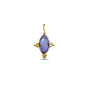 Pendentif en or plaqué 18 carats avec pierre précieuse en quartz tanzanite marquise - Product Image 1