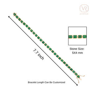 Fashion Tennis <b>Bracelet</b> 11.73ct Green Emerald <b>Infinity</b> Design in 14k Yellow Gold - Product Image 5
