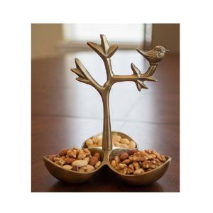 Tazón Triple Dorado de Aluminio para Servir Frutos Secos y Nueces, Decoración Moderna para el Hogar, Cocina, Mesa de Comedor, Servicio de Invitados - Product Image 4