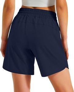 Shorts Deportivos Cortos de 5 Pulgadas para Mujer, Cómodos, Casuales, para Gimnasio, Activos, de Poliéster, Ligeros, para Entrenamiento - Product Image 2