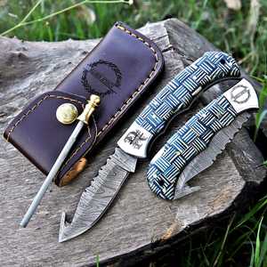 ผู้ผลิตมีดพับ Damascus Back Lock Pocket Knife จำนวนมาก มีดพับ EDC ขายส่ง มีดล่าสัตว์ มีดตั้งแคมป์ ผู้ส่งออก - Product Image 4