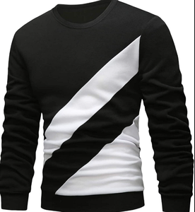 Sudadera Personalizada con Logotipo para Hombre, Cuello Redondo, Felpa a Rayas, 100% Algodón, Letra Bordada, Estilo Urbano de Invierno - Product Image 6