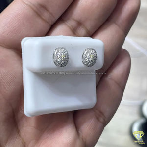 Everyday Glam Fine Stud Boucles d'oreilles unisexe étincelant ton argent Micro Pave Dainty Sparkle Elegant Minimalist Design Studs - Product Image 5