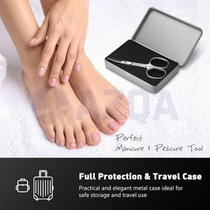 Ciseaux à ongles professionnels en acier inoxydable avec pointes courbées fines pour des soins de manucure et de pédicure de précision - Product Image 6