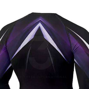 <b>Compression</b> Fit Gym <b>Men</b> Rash Guard <b>for</b> Bjj Grappling Training High Elasticity Moisture Wicking Full Sleeve Spandex/Polyester - Product Image 4