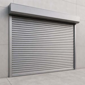 Porte de sécurité industrielle moderne en aluminium robuste, à enroulement, pour garage, entrepôt, atelier, usine - Product Image 1
