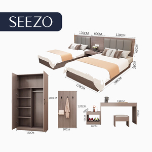 Fournisseur de mobilier hôtelier OEM, ensemble de meubles de chambre d'hôtel de luxe 3, 4, 5 étoiles, ensemble de chambre double pour appartement, chambre d'hôtel avec <span class=keywords><strong>matelas</strong></span> - Product Image 1