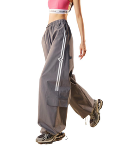 Pantalon de sport en nylon pour homme, taille élastique, coupe ample, coupe-vent, polaire, cargo, avec bande éponge, jogging, long, anti-plis - Product Image 5