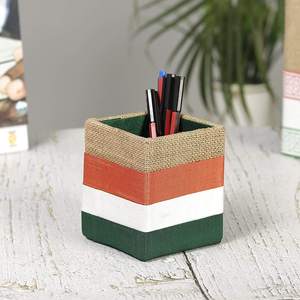 Handcrafted Jute Pen Holder <b>Desk</b> Organizer for Office and <b>Study</b> Table - Product Image 5