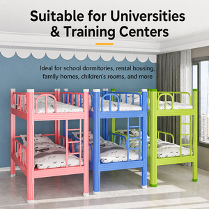 Cama litera metálica resistente para niños con barandillas de seguridad, escalera incorporada, diseño que ahorra espacio, estructura de cama de dos niveles para dormitorio y hogar - Product Image 6