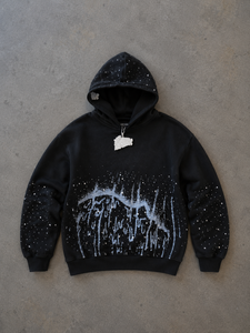 Sudadera con Capucha de Forro Polar Minimalista Negra Lavada, Estilo Vintage, Prenda Esencial de Streetwear, Tejido Suave, Corte Regular, Informal para el Día a Día, Moderno y Urbano - Product Image 3