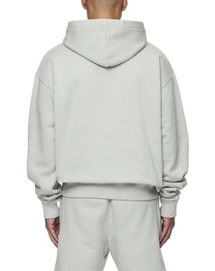 Ensemble de survêtement décontracté pour homme à manches courtes avec capuche, taille élastique, noir uni, en coton respirant - Product Image 5