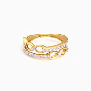 Anillo de diamantes cultivados en laboratorio Luxury Infinity Link para mujer en oro de 10K, 14K, 18K y plata 925, 935. Joyería fina de diseñador. - Product Image 2