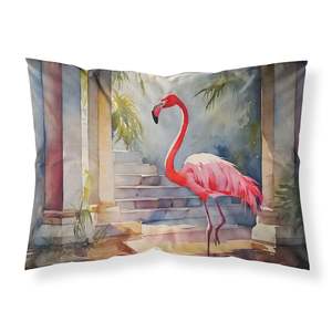 Taie d'oreiller standard décorative Flamingo Artwork Taie d'oreiller légère et super douce et facile à entretenir - Product Image 1