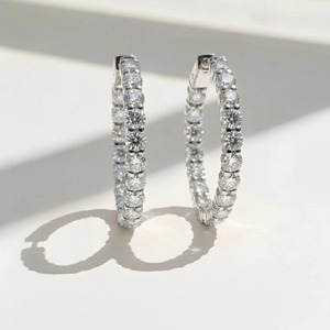 Pendientes de Aro con Diamantes Cultivados en Laboratorio de 7.28 Ct, Oro Sólido de 14K, Joyería Fina para Mujer, Regalo y Ocasiones Festivas - Product Image 6