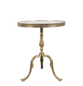 Modern Handmade <b>Cast</b> Aluminum Coffee Table with Marble Top <b>Powder</b>-Coated Surface Anti-Fade Color for Living Room Wholesale Price - Product Image 1