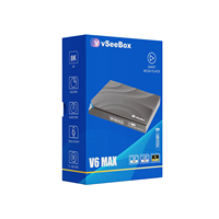 VseeBox V6 Max Gratis Quad Core Android 14 Streaming TV Box Amlogic S905Y4 4GB 64GB 6K UHD WiFi Dual-Band BT Remote Control Tanpa