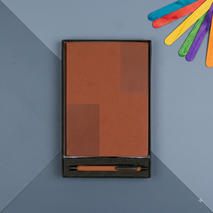 Brown PU Leather Cover <b>A5</b> Multicolor <b>Notebook</b> with Pen for Office Planning Custom Logo Professional Business Gift - Product Image 1