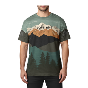 Camiseta de sublimación para hombre con estampado de montaña, estilo oversized, para actividades al aire libre - Product Image 3