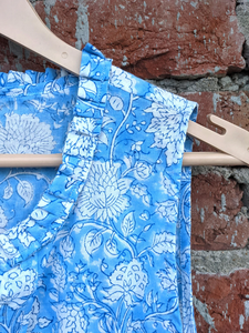 ชุดเดรสอินเดียผ้าฝ้ายพิมพ์ลายด้วยมือ 100% ลายดอกไม้ ทูนิคและเดรสยาวปักลายสไตล์ลำลองสำหรับผู้หญิง - Product Image 2