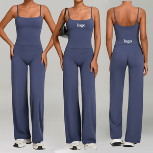 Ladies Solid Athletic Yoga Set Stretch Fitness Bra High-Waisted <b>Leggings</b> Elastic Waist Anti-Bacterial Comfortable Gym Training - Product Image 5