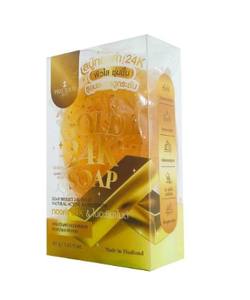 สบู่ทองคำ 24K จากประเทศไทย 80 กรัม กลิ่นลาเวนเดอร์ สบู่สมุนไพรสำหรับผิวหน้า วิตามินอี ช่วยให้ผิวขาว ลดสิว เหมาะสำหรับผู้ใหญ่ - Product Image 1