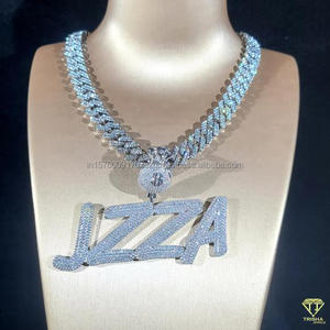 Luxury Moissanite Diamond "DHIR "Name Pendant Necklace Silver Hip Hop Jewelry Wholesale Supply - Product Image 6