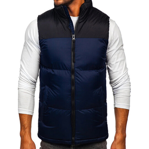 Mens Color Block Puffer Vest <b>Quilted</b> Sleeveless Waistcoat Zip Up <b>Winter</b> Outerwear Casual Outdoor Layering - Product Image 2
